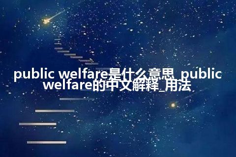 public welfare是什么意思_public welfare的中文解释_用法