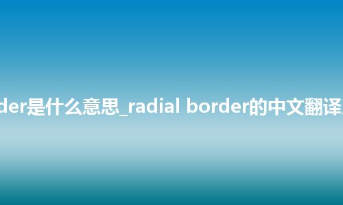 radial border是什么意思_radial border的中文翻译及用法_用法