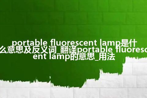 portable fluorescent lamp是什么意思及反义词_翻译portable fluorescent lamp的意思_用法