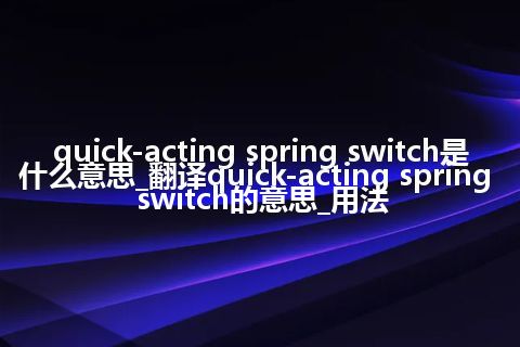 quick-acting spring switch是什么意思_翻译quick-acting spring switch的意思_用法