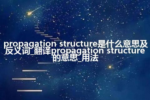 propagation structure是什么意思及反义词_翻译propagation structure的意思_用法