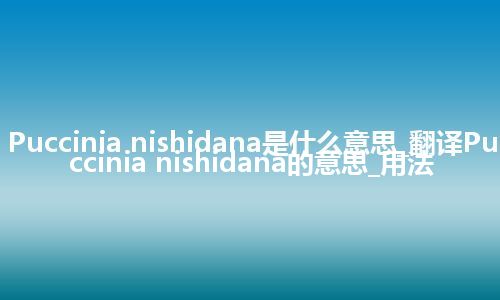 Puccinia nishidana是什么意思_翻译Puccinia nishidana的意思_用法