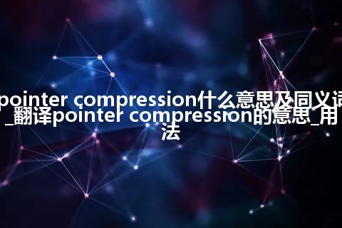 pointer compression什么意思及同义词_翻译pointer compression的意思_用法