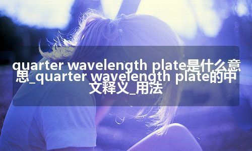 quarter wavelength plate是什么意思_quarter wavelength plate的中文释义_用法