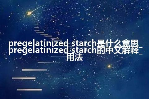 pregelatinized starch是什么意思_pregelatinized starch的中文解释_用法