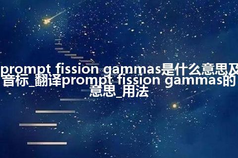 prompt fission gammas是什么意思及音标_翻译prompt fission gammas的意思_用法