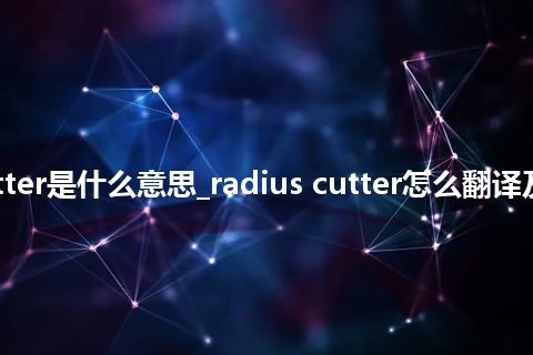 radius cutter是什么意思_radius cutter怎么翻译及发音_用法