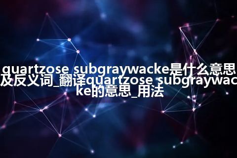 quartzose subgraywacke是什么意思及反义词_翻译quartzose subgraywacke的意思_用法