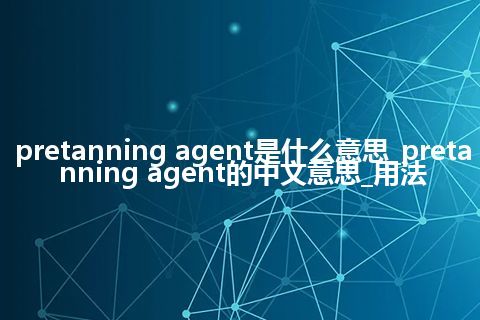 pretanning agent是什么意思_pretanning agent的中文意思_用法
