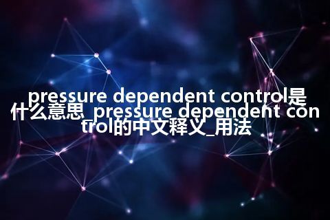 pressure dependent control是什么意思_pressure dependent control的中文释义_用法