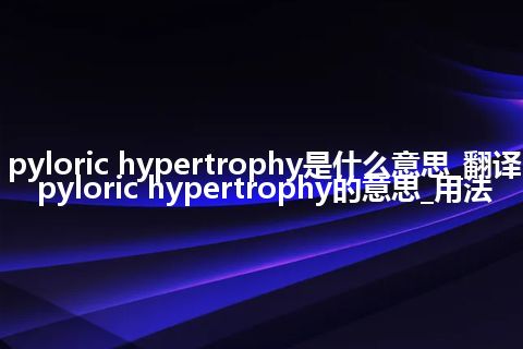 pyloric hypertrophy是什么意思_翻译pyloric hypertrophy的意思_用法