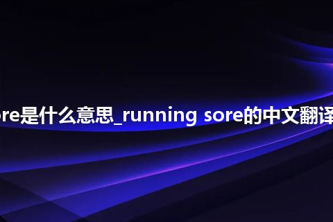 running sore是什么意思_running sore的中文翻译及用法_用法