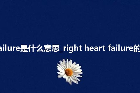 right heart failure是什么意思_right heart failure的中文意思_用法
