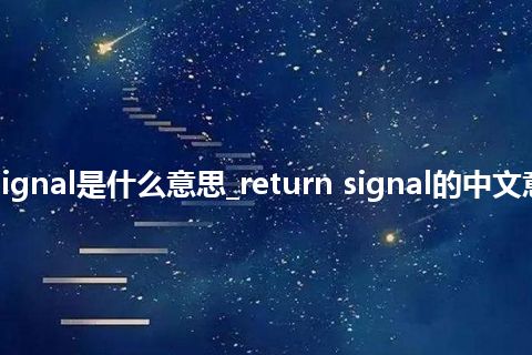 return signal是什么意思_return signal的中文意思_用法