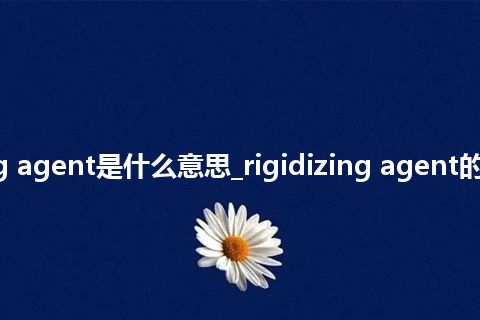 rigidizing agent是什么意思_rigidizing agent的意思_用法