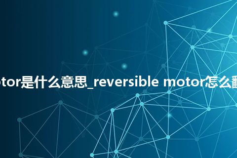 reversible motor是什么意思_reversible motor怎么翻译及发音_用法