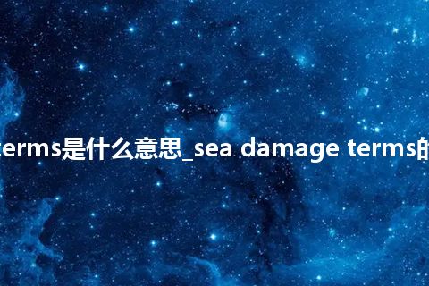 sea damage terms是什么意思_sea damage terms的中文释义_用法