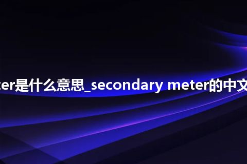 secondary meter是什么意思_secondary meter的中文翻译及音标_用法