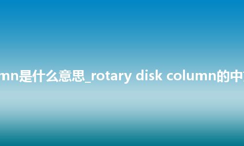 rotary disk column是什么意思_rotary disk column的中文翻译及音标_用法