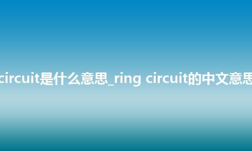 ring circuit是什么意思_ring circuit的中文意思_用法