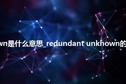 redundant unknown是什么意思_redundant unknown的中文翻译及音标_用法