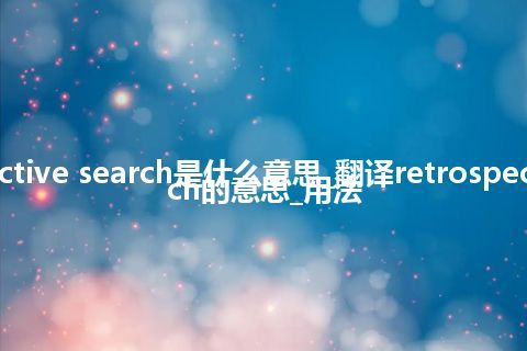 retrospective search是什么意思_翻译retrospective search的意思_用法