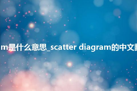 scatter diagram是什么意思_scatter diagram的中文翻译及音标_用法