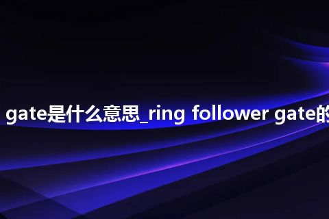 ring follower gate是什么意思_ring follower gate的中文意思_用法