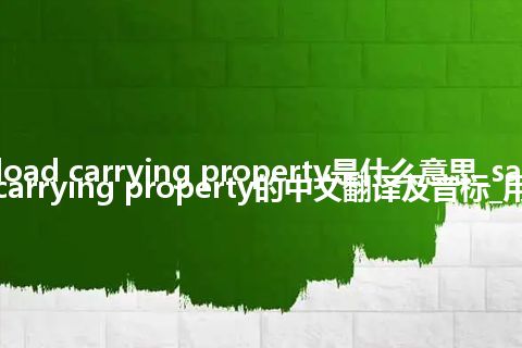 safe load carrying property是什么意思_safe load carrying property的中文翻译及音标_用法