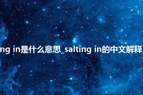 salting in是什么意思_salting in的中文解释_用法