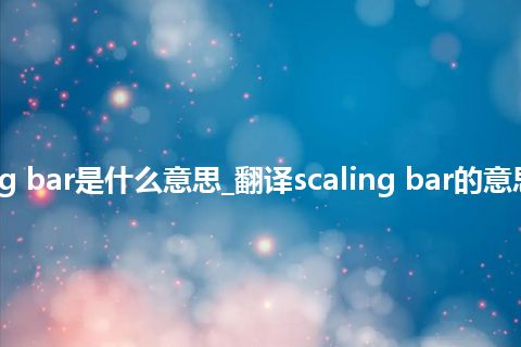 scaling bar是什么意思_翻译scaling bar的意思_用法