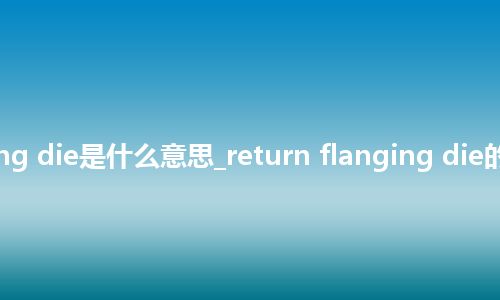 return flanging die是什么意思_return flanging die的中文意思_用法
