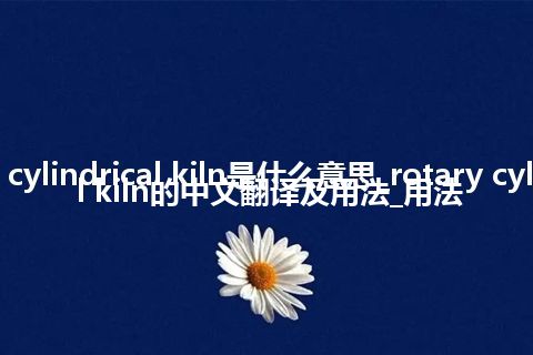 rotary cylindrical kiln是什么意思_rotary cylindrical kiln的中文翻译及用法_用法