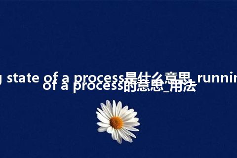 running state of a process是什么意思_running state of a process的意思_用法