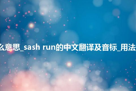 sash run是什么意思_sash run的中文翻译及音标_用法_例句_英语短语