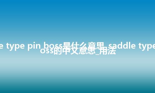 saddle type pin boss是什么意思_saddle type pin boss的中文意思_用法