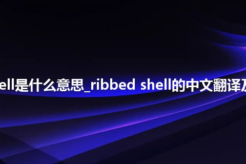 ribbed shell是什么意思_ribbed shell的中文翻译及用法_用法
