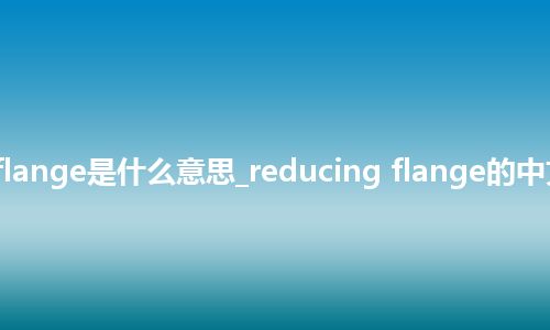 reducing flange是什么意思_reducing flange的中文意思_用法