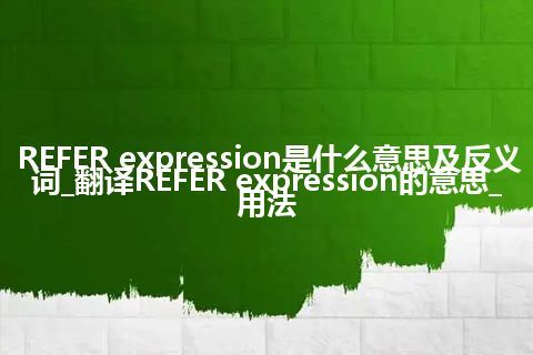 REFER expression是什么意思及反义词_翻译REFER expression的意思_用法