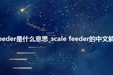 scale feeder是什么意思_scale feeder的中文解释_用法