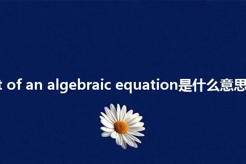 resultant of an algebraic equation是什么意思_中文意思