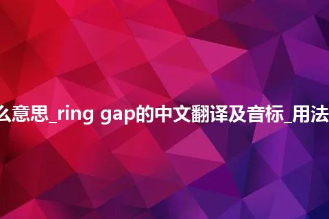 ring gap是什么意思_ring gap的中文翻译及音标_用法_例句_英语短语