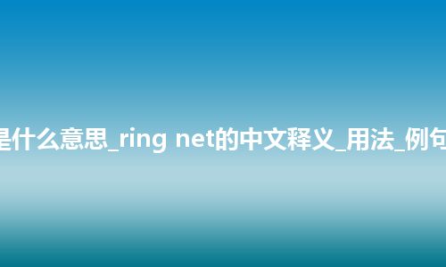 ring net是什么意思_ring net的中文释义_用法_例句_英语短语