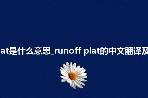 runoff plat是什么意思_runoff plat的中文翻译及用法_用法