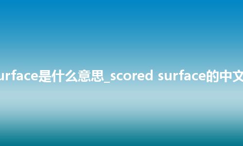 scored surface是什么意思_scored surface的中文意思_用法