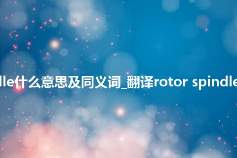 rotor spindle什么意思及同义词_翻译rotor spindle的意思_用法