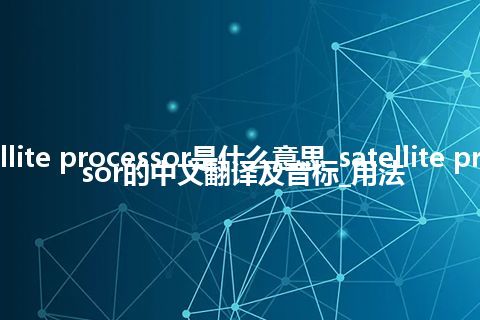 satellite processor是什么意思_satellite processor的中文翻译及音标_用法
