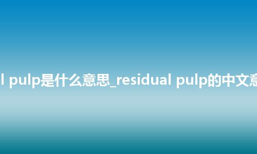 residual pulp是什么意思_residual pulp的中文意思_用法