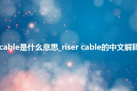 riser cable是什么意思_riser cable的中文解释_用法