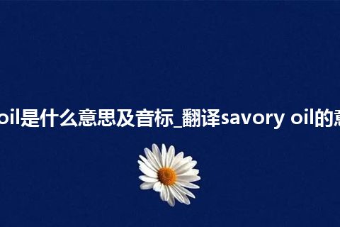 savory oil是什么意思及音标_翻译savory oil的意思_用法